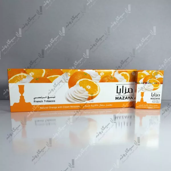 خرید تنباکو پرتقال خامه مزایا اصلی - mazaya orange cream tobacco original